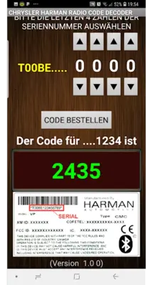 Radio Code Alfa VP4 940 BE2807 android App screenshot 0